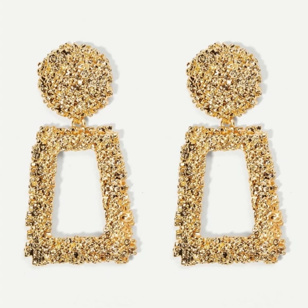 Vintage Geometric Gold Earrings